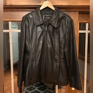 Downtown Leather Black Zip-Front Women's Jacket